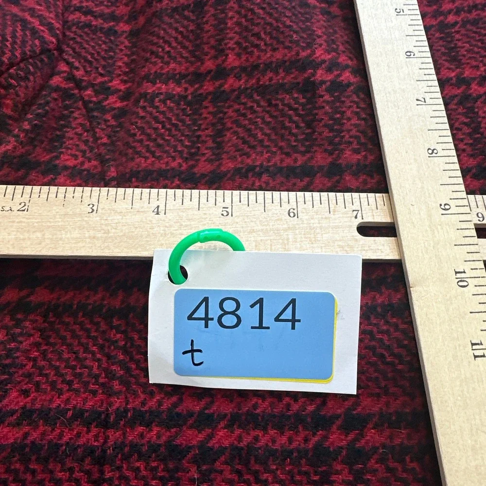 Talbots Petites Red Black Plaid Wool‎ Blend Blazer Jacket Size 2P